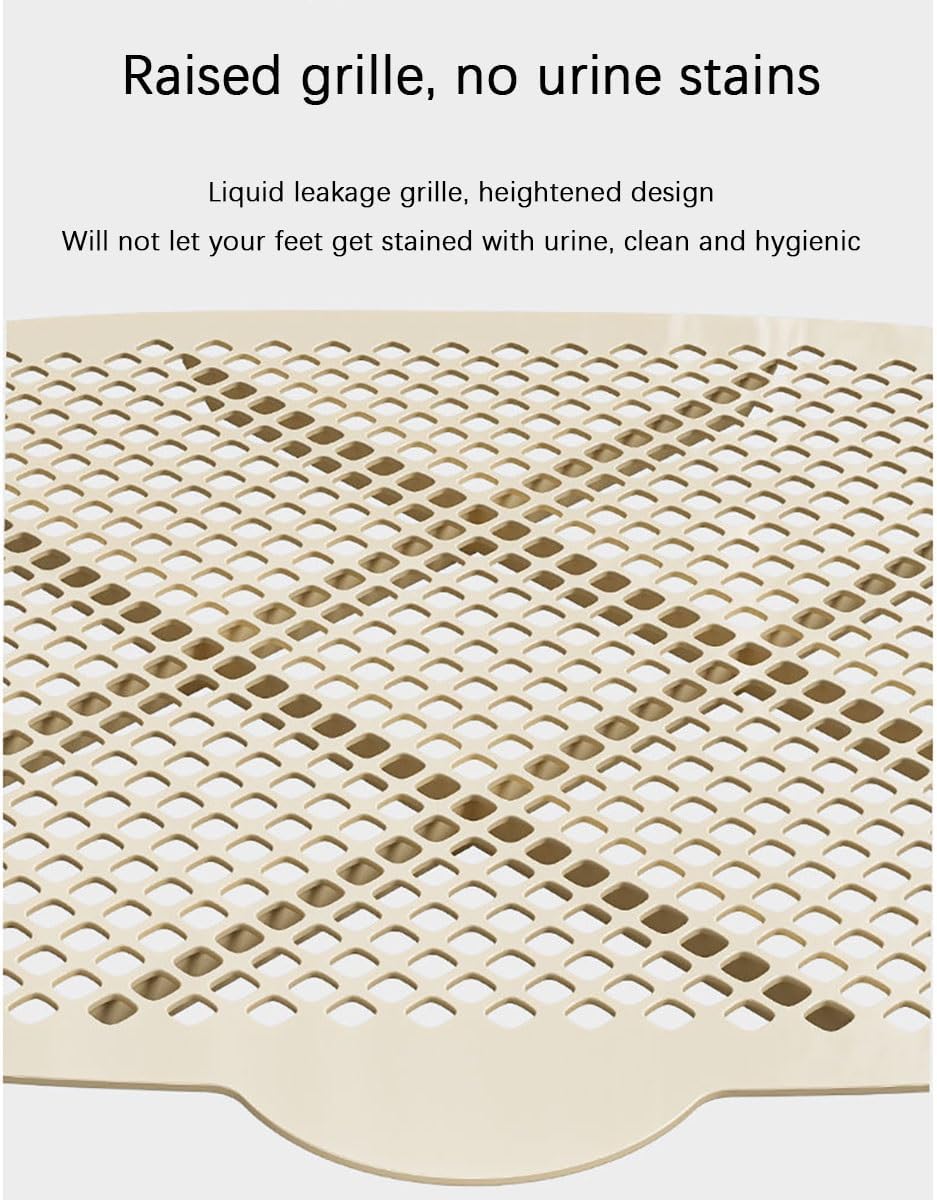 Dog Toilet Training Potty Tray, Indoor Outdoor Portable Dog Pee Pad Holder, Potty Tray with Mesh Grids, for Small Medium Puppies(White,Large)