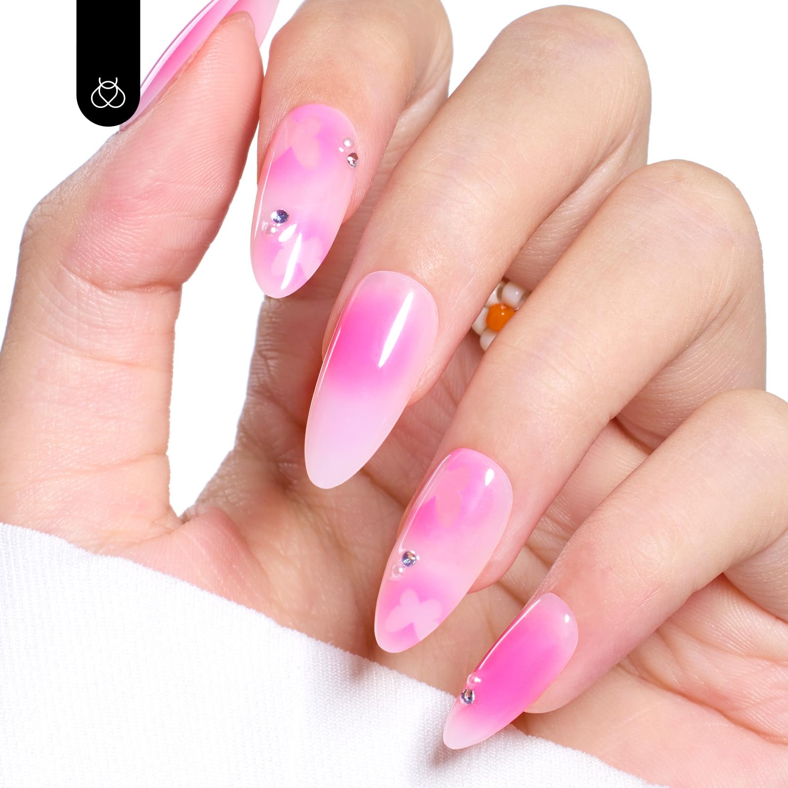 Amazon.com: Beetles Press on Nails, Pink Blush Nails Spring Almond False  Nail Tips Medium Fit Natural Soft Gel Pink Blooming Glue on Nails Full  Cover Stick on Nails in 15 Sizes-30 Fake