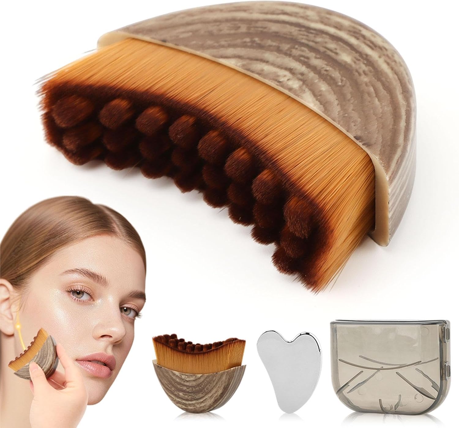 Lymphatic Drainage Face Massager & Guasha Tool Dry Facial Gentle Beauty Tool, Lymphatic Drainage Massager Soft Brushing for Chin & Jawline Sculpting, Fit The Skin Precisely, Relieve Fatigue