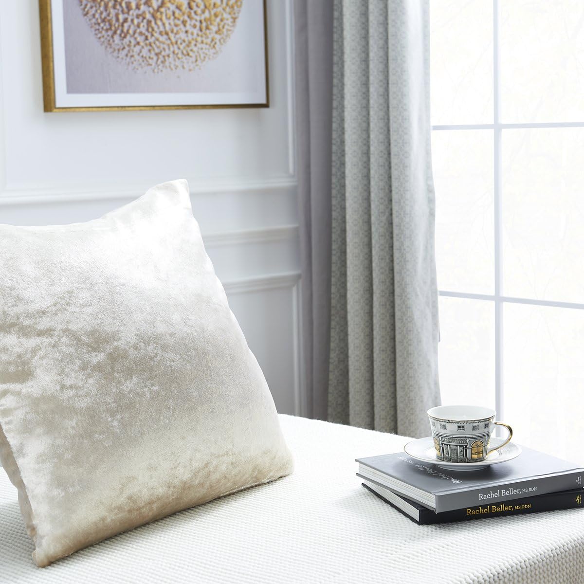 GIGIZAZA Velvet Ivory Cushion Covers 22 x 22 inches Decorative Throw Pillowcases 55 x 55cm for Sofa Bedroom Living room 2 pack - Image 4