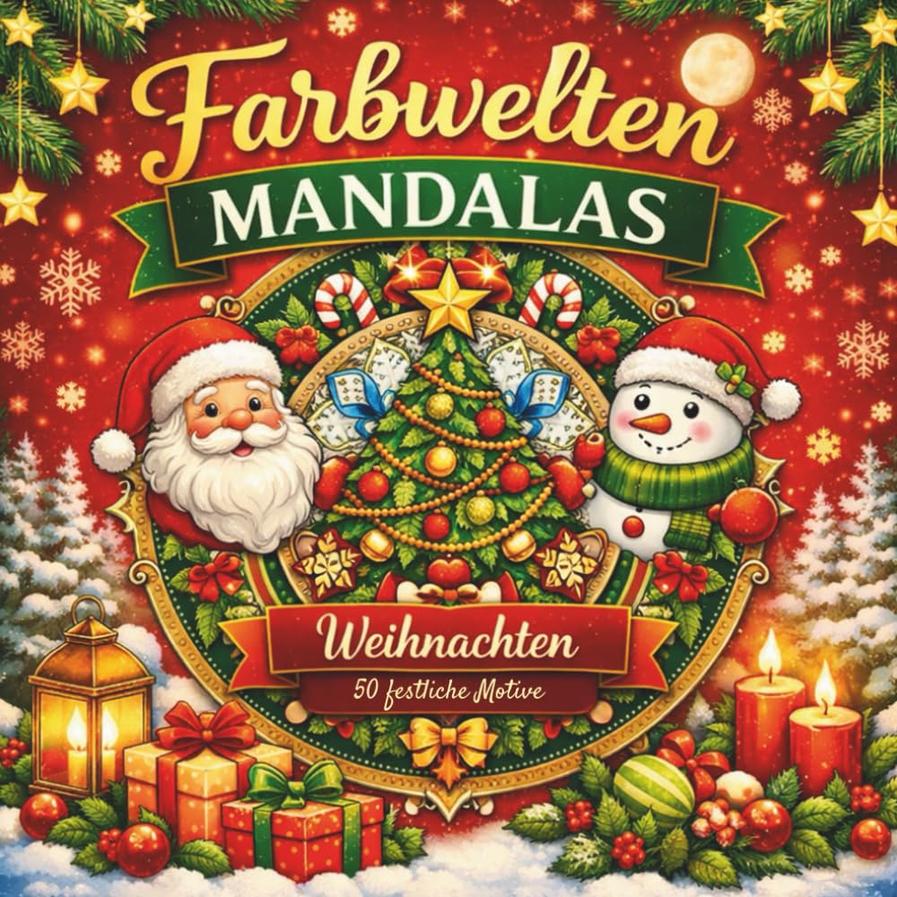 Farbwelten Mandalas - Weihnachten: Malbuch für Erwachsene mit Weihnachtsmotiven im Mandala-Stil