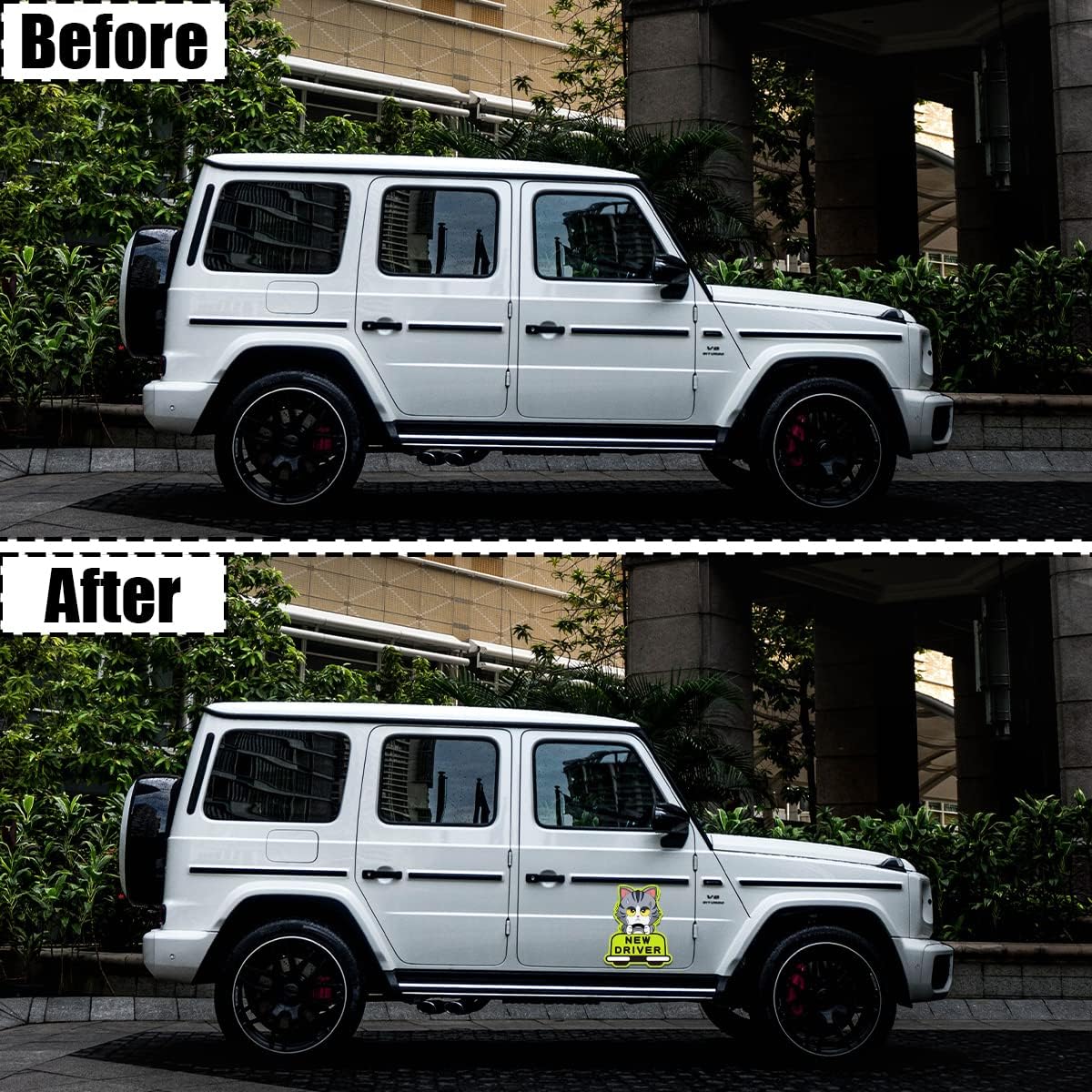 Student Driver Magnet Reflective Sticker, 3 PCS Kitten Pattern Please Be Patient Bumper Sign - Image 4