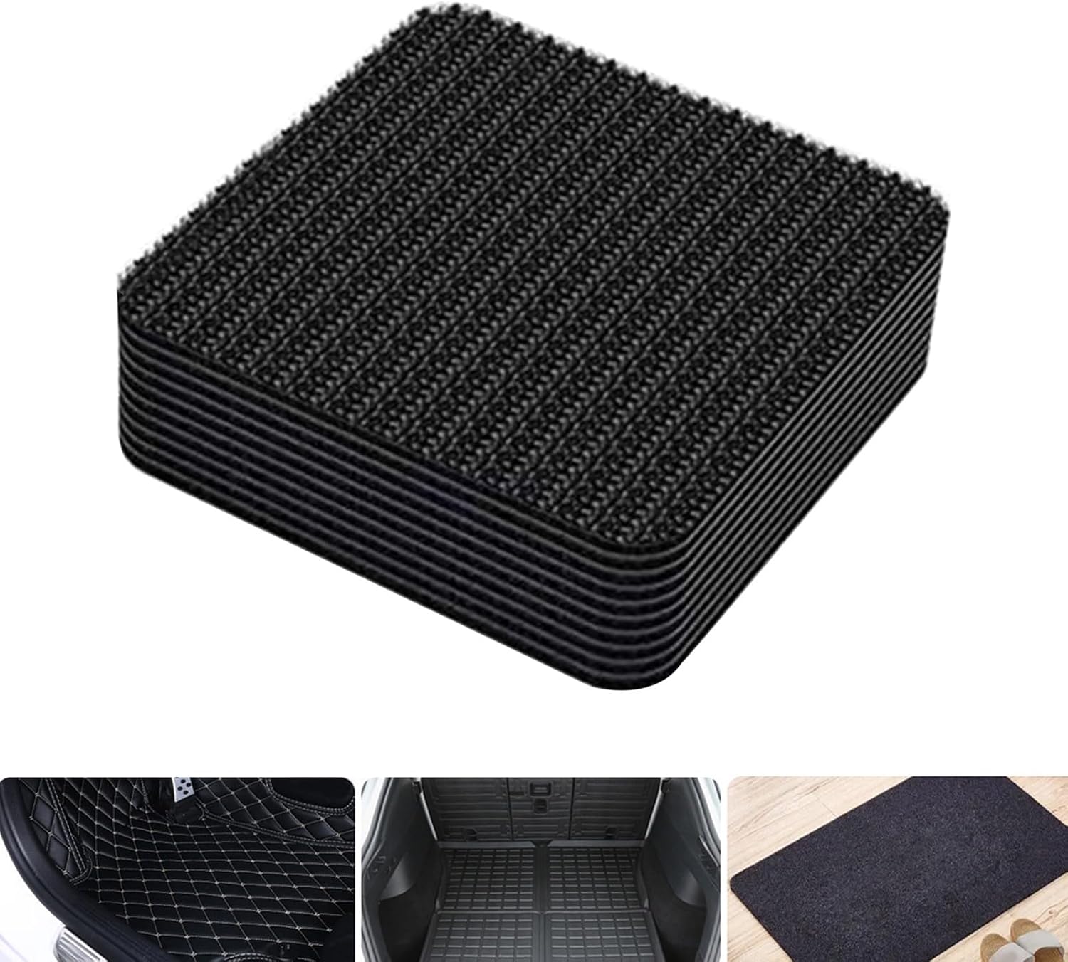 hejhncii 10Pieces Rugs Carpet Anti-Slip Corner Grippers Carpet Gripper Pads Non-Skid Grip Mat Protector Sticker Rugs Tape Grippers for Area Hardwood Floors Laminate Floors