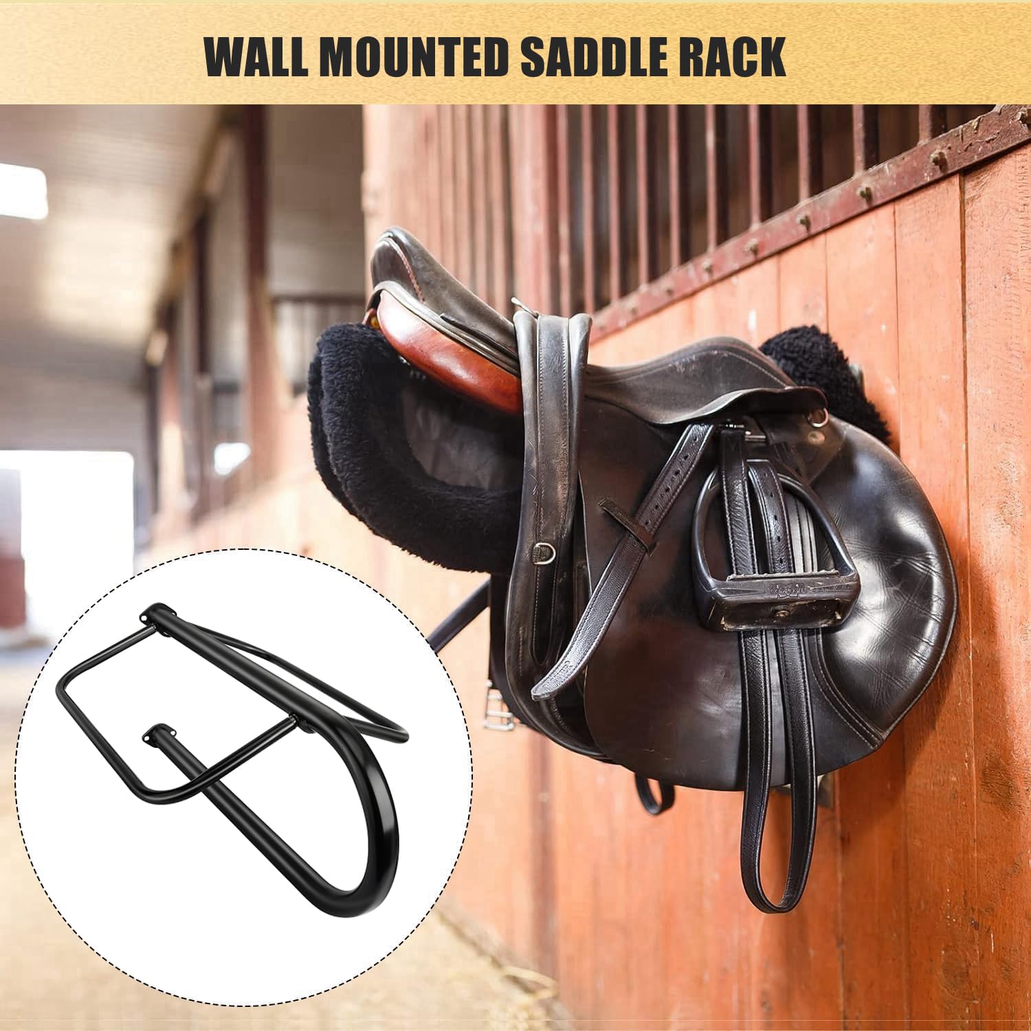 English Western Saddle Rack Wall Mounted Saddle Rack - Detachable Steel ...
