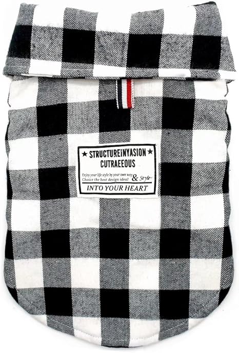 Black and white plaid dog sweater Clearance