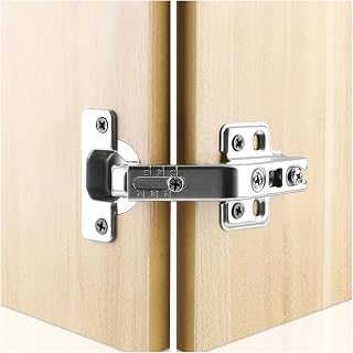 Cabinet Hinges, 1 Pair 135 Degree Lazy Susan Hinge Face Frame Plate for Folded Door, Kitchen Cabinet Hinges, Cold Rolled Steel Metal Hinges, Corner Cabinet Door Hinges