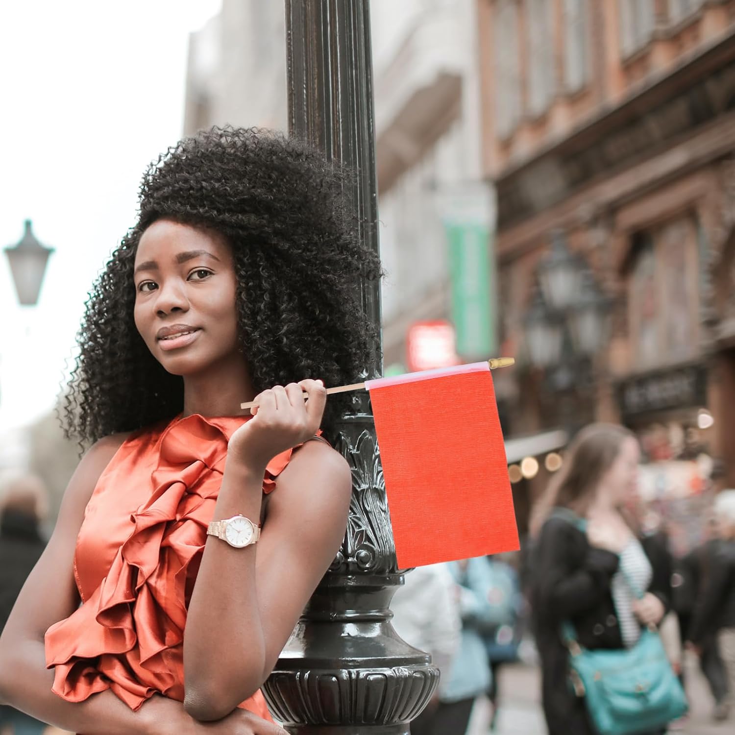 50Pcs Mini Wooden Flag Poles with Gold Caps Durable Handheld Flag Rods for DIY Crafts for Parades and Celebrations Versatile Miniature Flag Holders