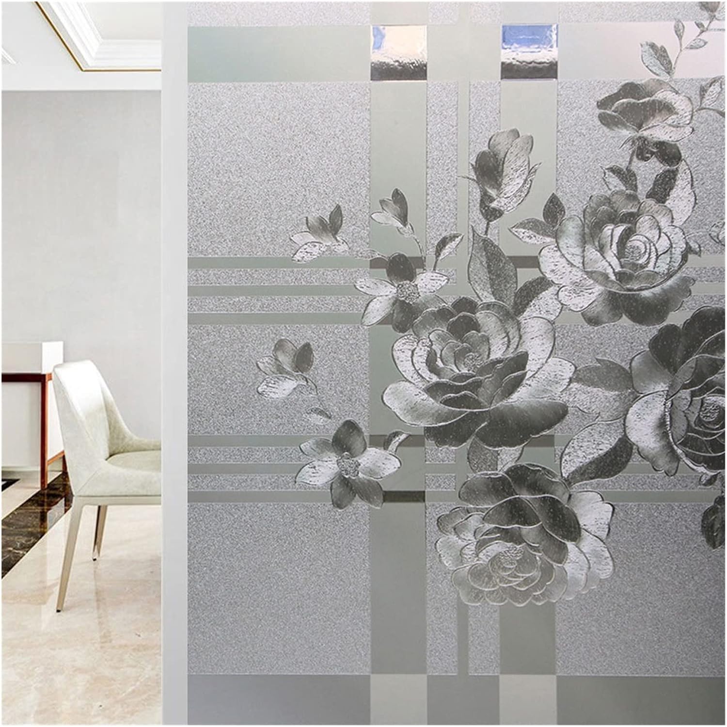Window Film Window Stickers Window Glass Sticker Frosted Sunshade Heat Insulation Window Decoration Film Suitable for Living Room Balcony Bathroom Window Privacy Film Glass Sticker(75 * 100cm)