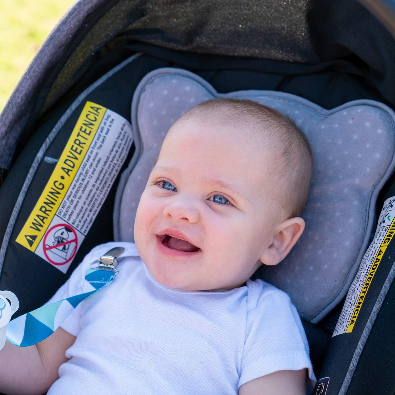 Baby Pillow for Newborn Prevent Flat Head Shaping Pillow by Dodo Babies 3D Memory Foam Head & Neck Pillow + 2 Pacifier Clips + Pacifier Case Excellent Baby Shower/Registry Gift : Baby