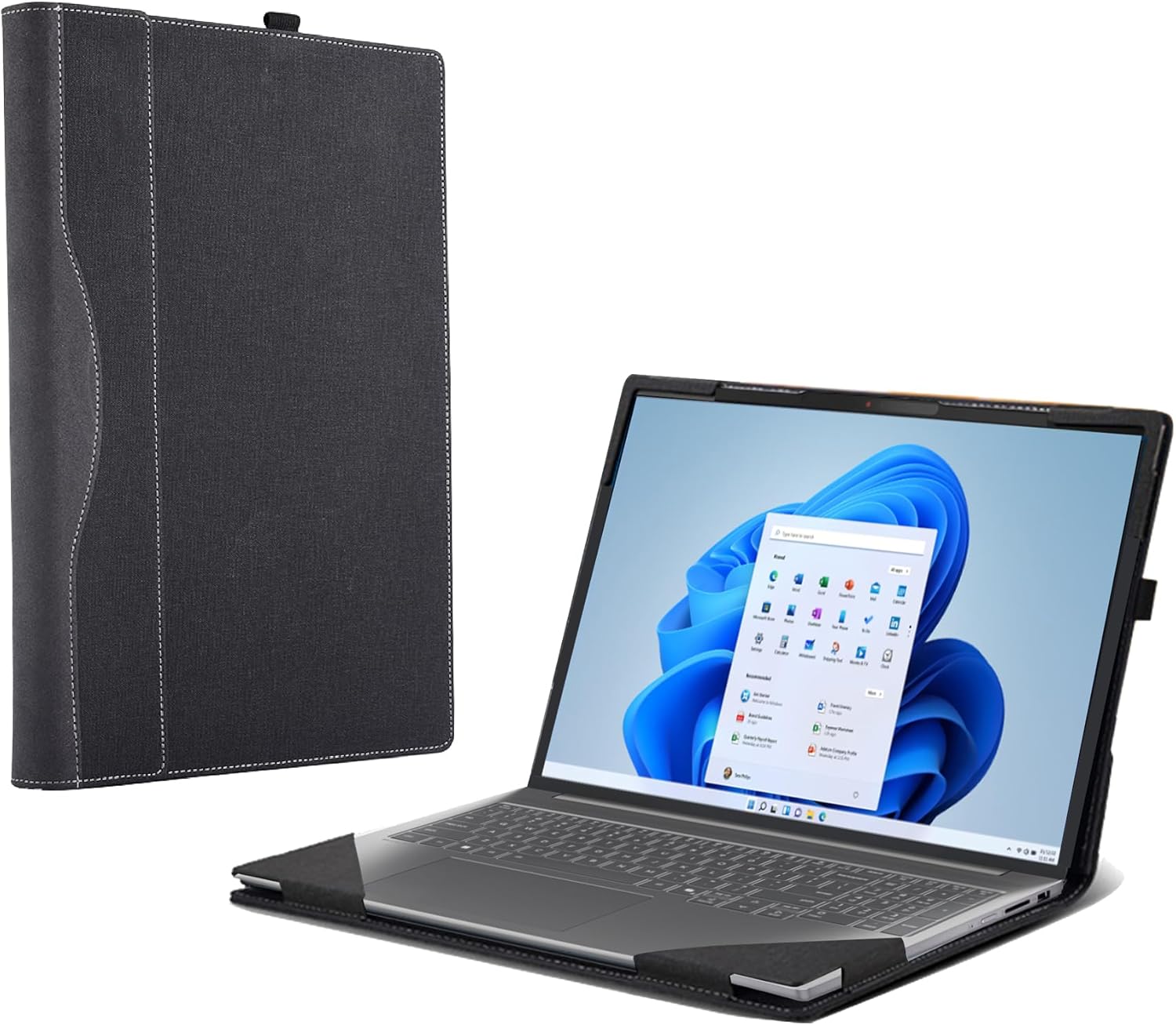 Laptop Case for Lenovo ideapad Slim 3 15ARP10/ 15lRH10/ 15lRU10 /l15AHP10/ 15IRH1OR 15.3" All Inclusive Drop Case PU Leather Protective Laptop Bag Detachable Shell (Dark Gray)