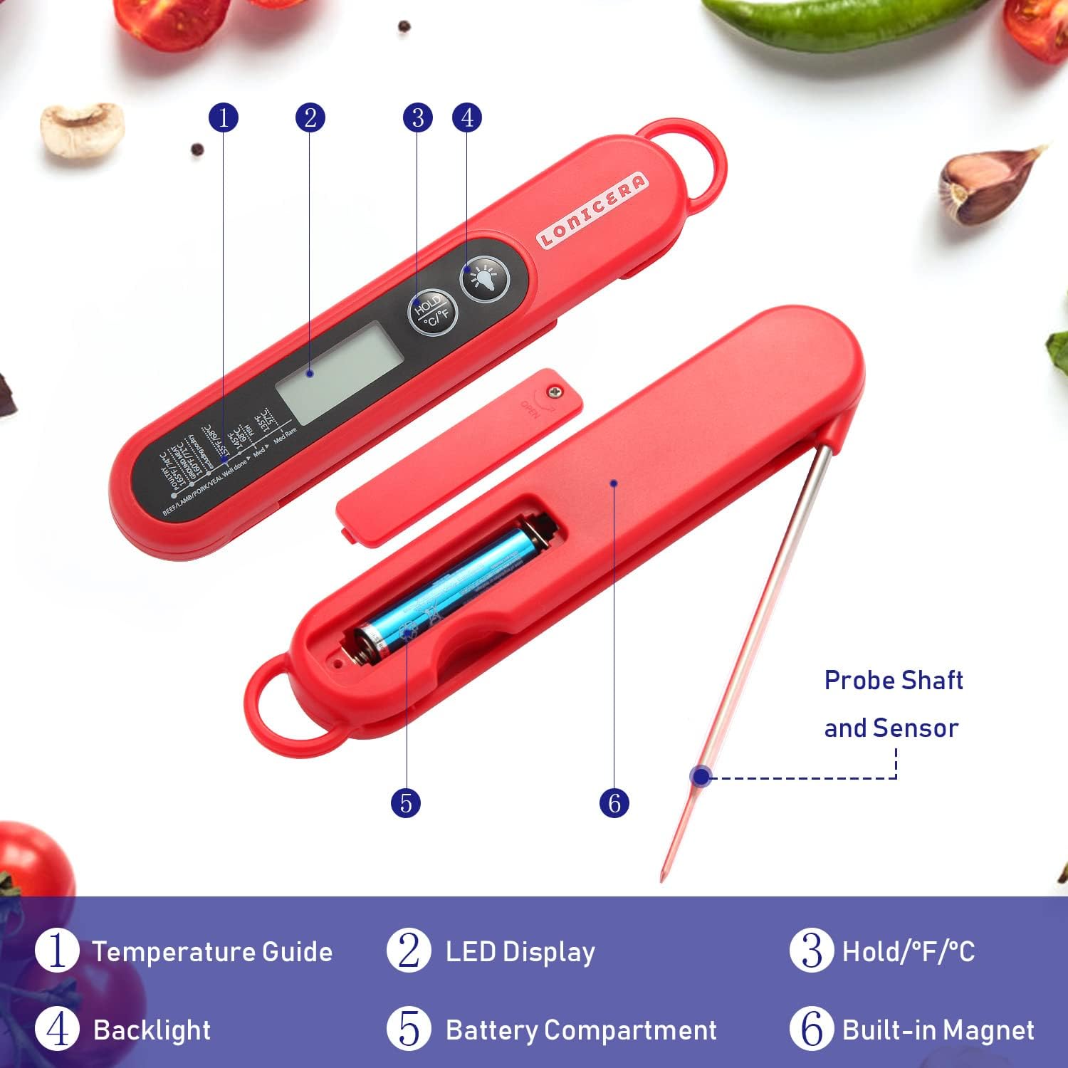 Review Lonicera Digital Food Thermometer for Cooking Internal