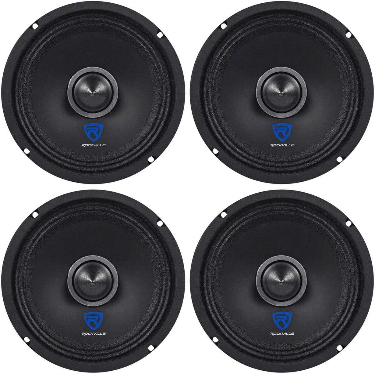 Rockville (4) RXM68 6.5" 600w 8 Ohm Mid-Bass Drivers Car Speakers, Mid-Range