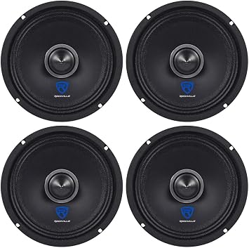 Rockville (4) RXM68 6.5 600w 8 Ohm Mid-Bass Drivers Car Speakers, Mid-Range