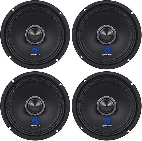 Rockville (4) RXM68 6.5 600w 8 Ohm Mid-Bass Drivers Car Speakers, Mid-Range