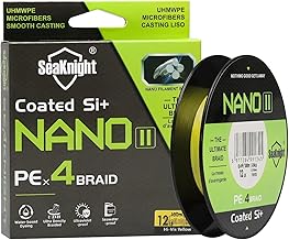SeaKnight Nano II Series Braided Fishing Line 100m/300m 4 Strands Polyethylene Multifilament Fishing in Freshwater/Seawater, 7-15 Pounds