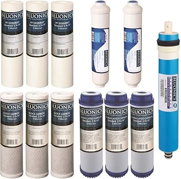 Reverse Osmosis Replacement Filter Set RO Cartridges 12 pcs w/ 50 GPD Membrane