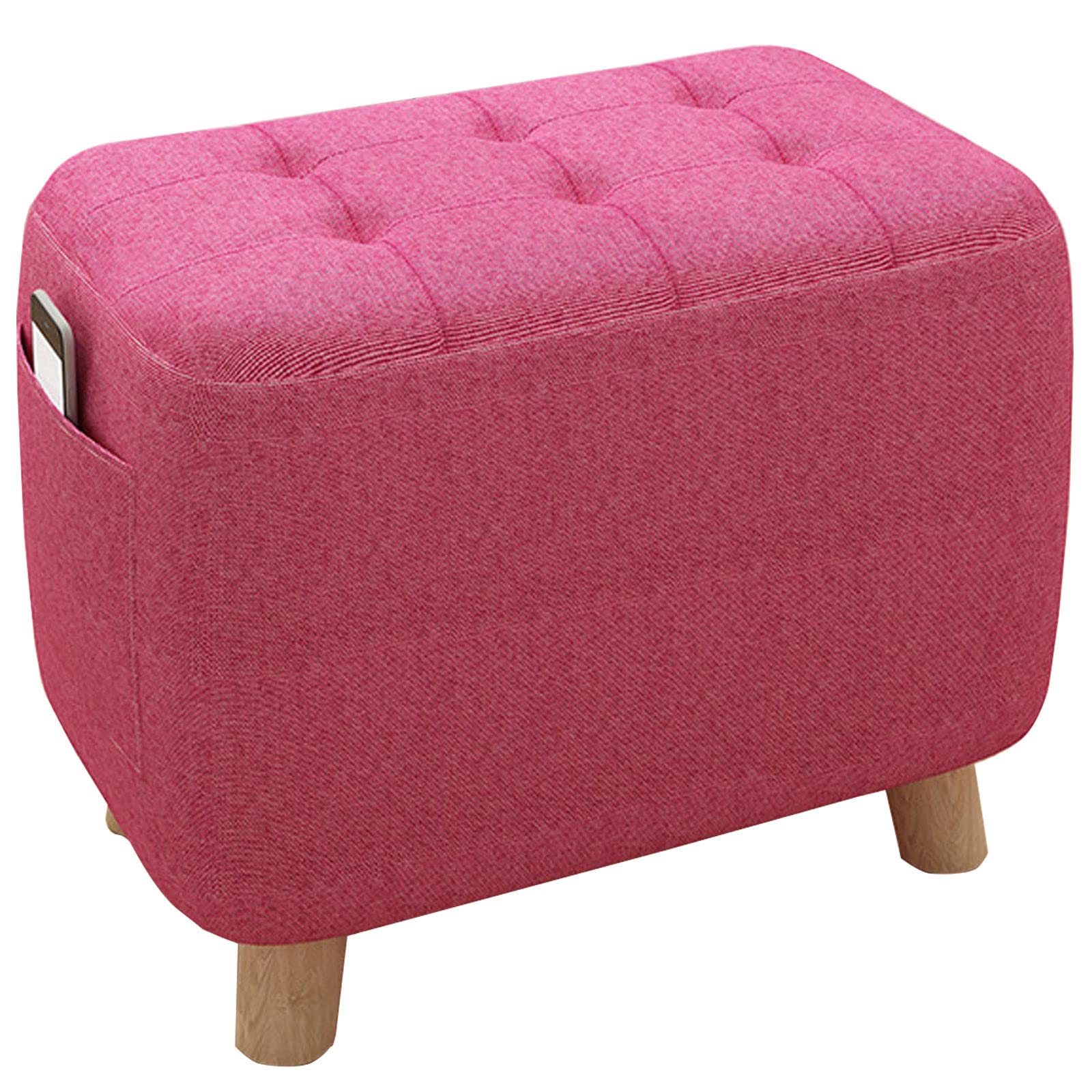 Pouf de salon rose pour se détendre et ranger ses magazines