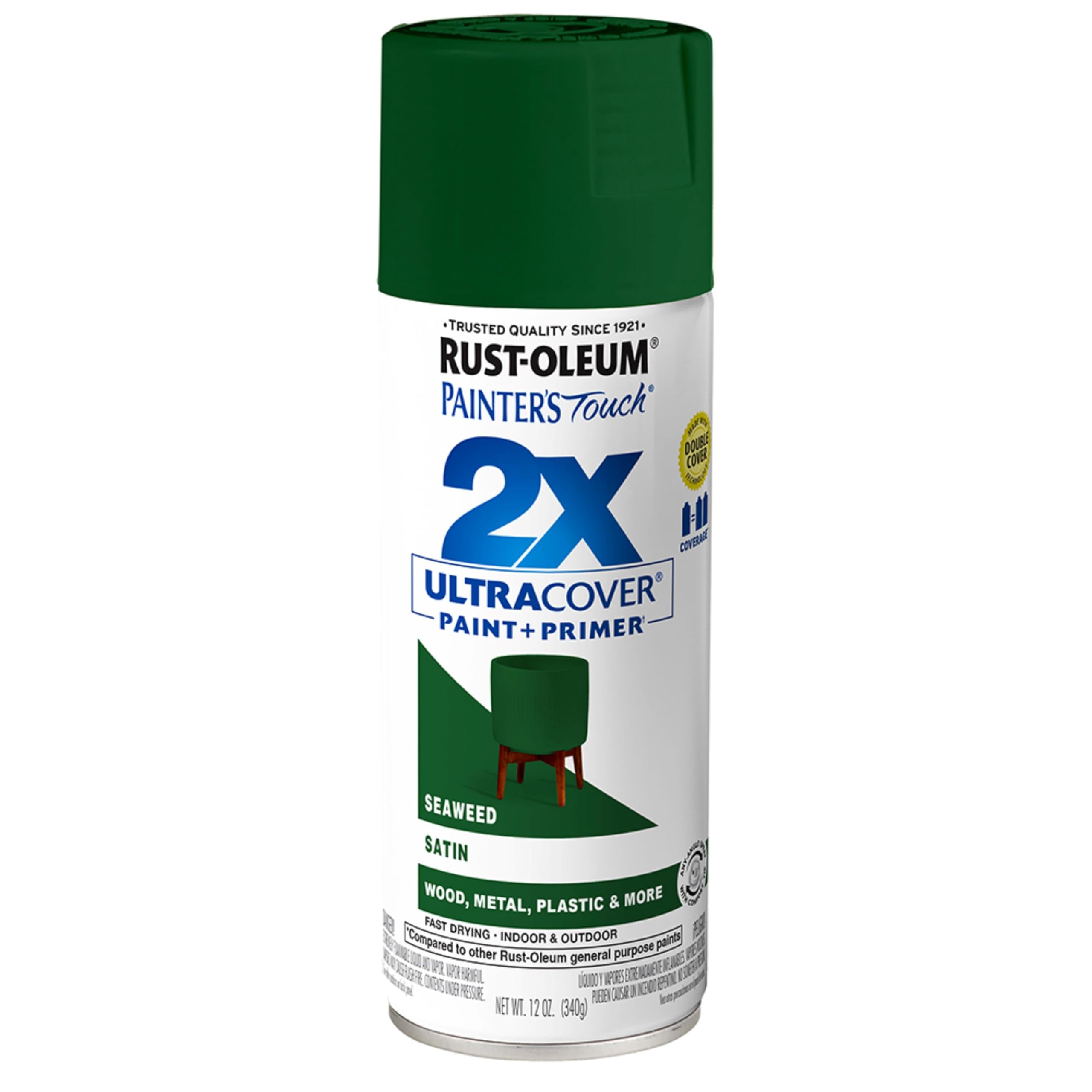 Rust-Oleum Painter's Touch 2X Ultra Cover Spray Paint, Satin Seaweed