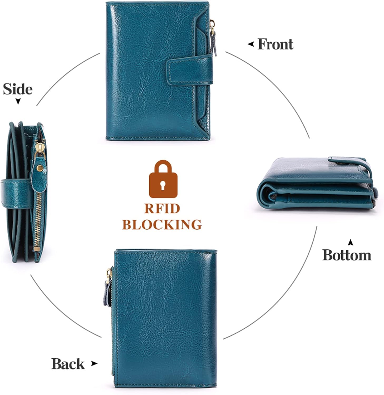 FALAN MULE Small Wallet for Women Leather Bifold Compact RFID Blocking Small Womens Wallet Purse - Image 4