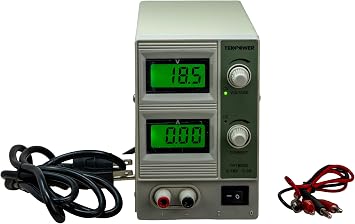 Tekpower TP1803D Lab Grade Variable Linear DC Power Supply, 0-18V @ 0-3A PC, with Alligator Cable and Power Cord,for Labs