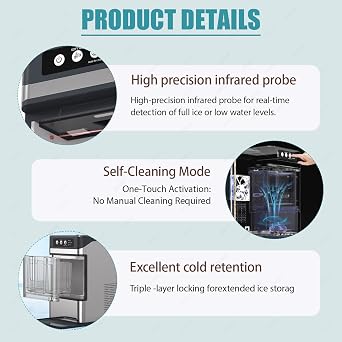 Portable Ice Maker with Self-Cleaning Feature, Soft Chewable Pellet Ice for Home, Office, and Bar Use