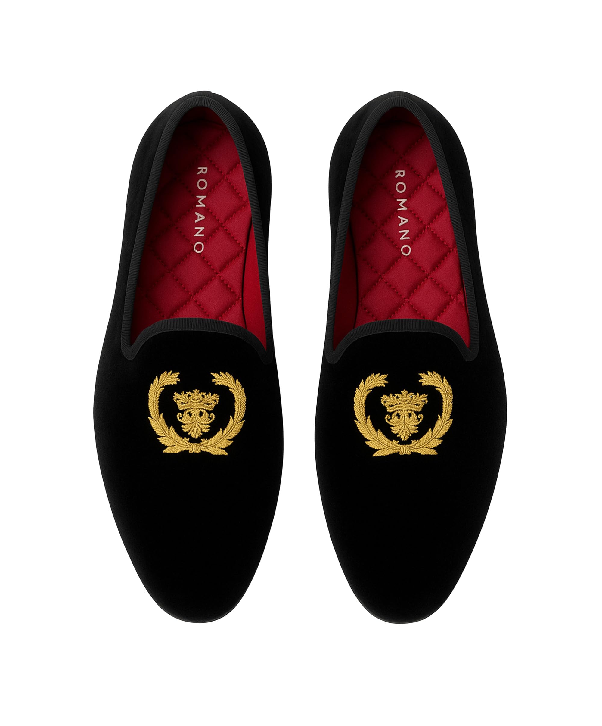 Mocasines sin Cordones con el Escudo Dorado de Terciopelo para niño, Ideales para Bodas, graduaciones, Fiestas Formales.