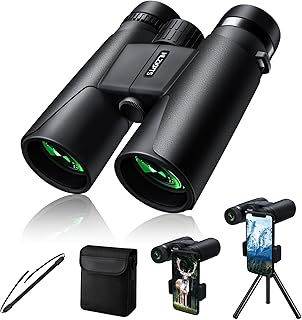 NLZQPTS 10x42 Binoculars for Adults, 2023 Upgrade Easy Focus, Binoculars for Bird Watching, Includes Tripod & Phone Adapter for Hunting Travel Mountaineering Bird Watching
