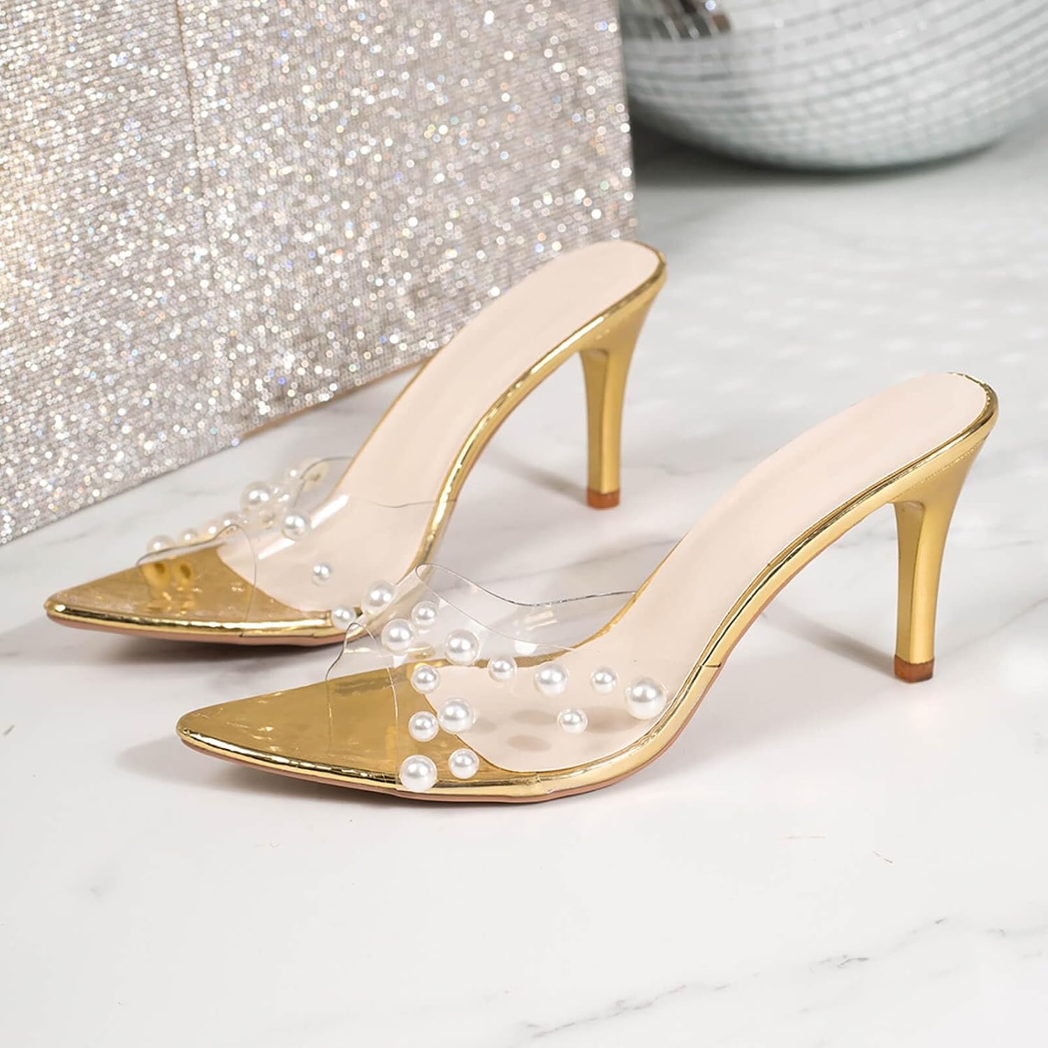 High Heels for Women:Fashion Open Toe Slip on Mules Slipper Summer Holiday Party Wedding Dressy Footwear 2026