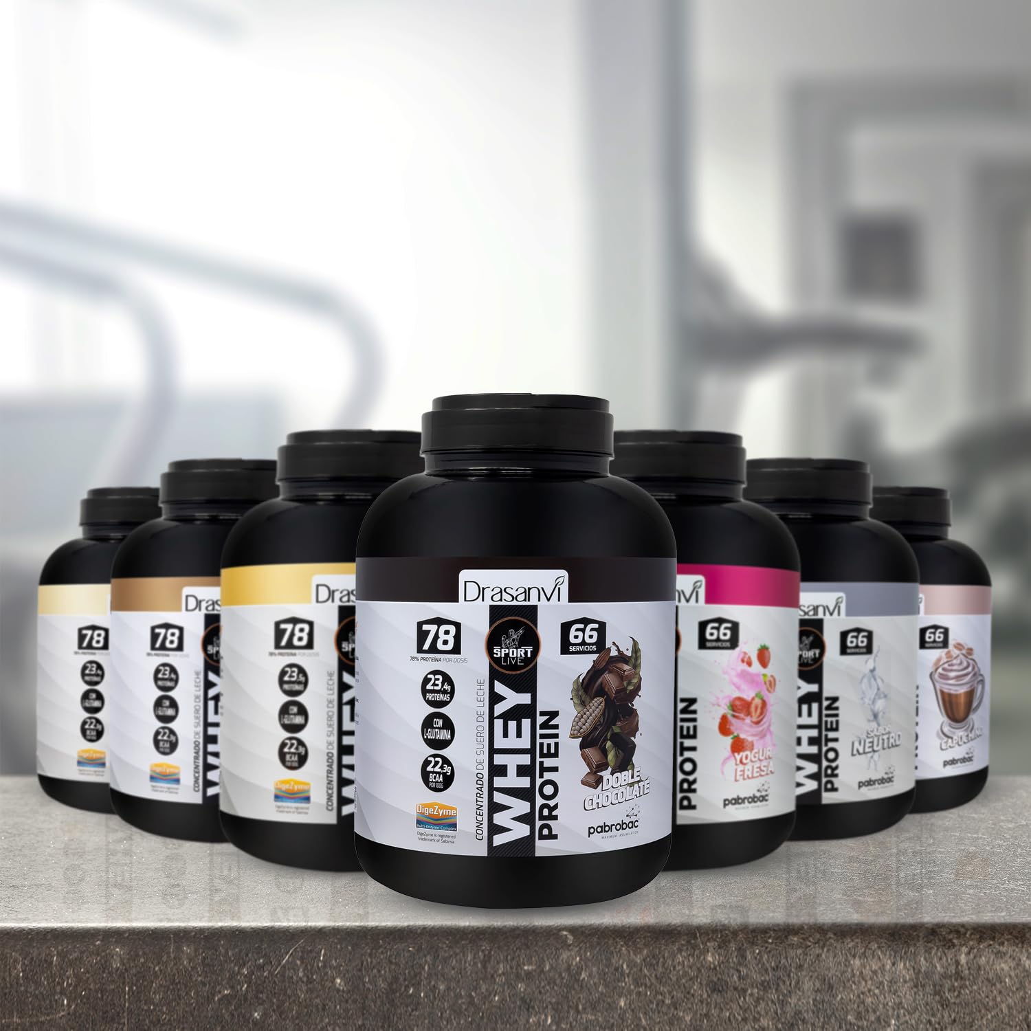 SPORT LIVE Concentrado de proteinas de suero de leche | Whey Protein en polvo con L-Glutamina y L-Leucina | Ayuda a aumentar tu masa muscular | Mejora tus batidos |Doble Chocolate | 2 KG