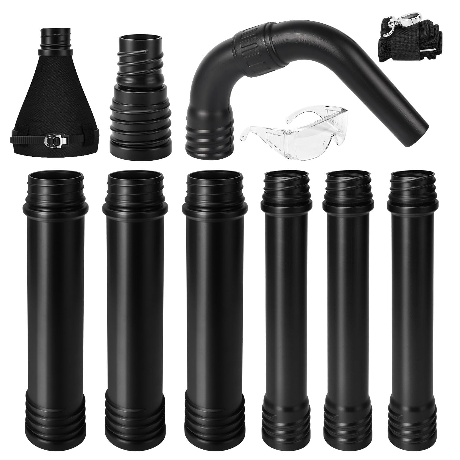 Buzzlett - Kit universal de limpieza de canalones para sopladores de hojas, herramientas de limpieza de canalones de 9.3 pies de largo para limpiar fácilmente las hojas y los desechos del techo