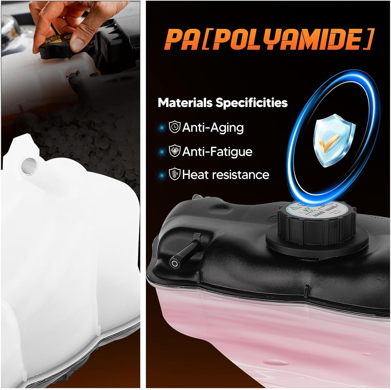 Coolant Reservoir Tank With Cap Fit for 2011-2014 Ford Mustang, Replaces 603-298, BR3Z8A080A