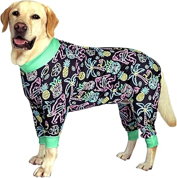Dog Surgery Recovery Suit Orangutan Printed Long Sleeve Shirts Soft Pajamas Onesie Jumpsuit Prevent Licking Dogs Shedding Suit for Large DogsBlack Orangutan,3XL