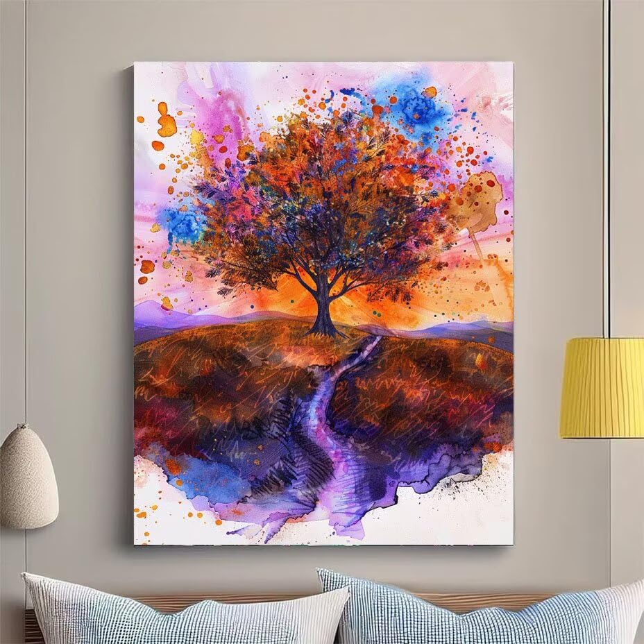 Diamond painting adulte automne 70x90 cm : kit complet de broderie diamant 5D pour débutant. - 2