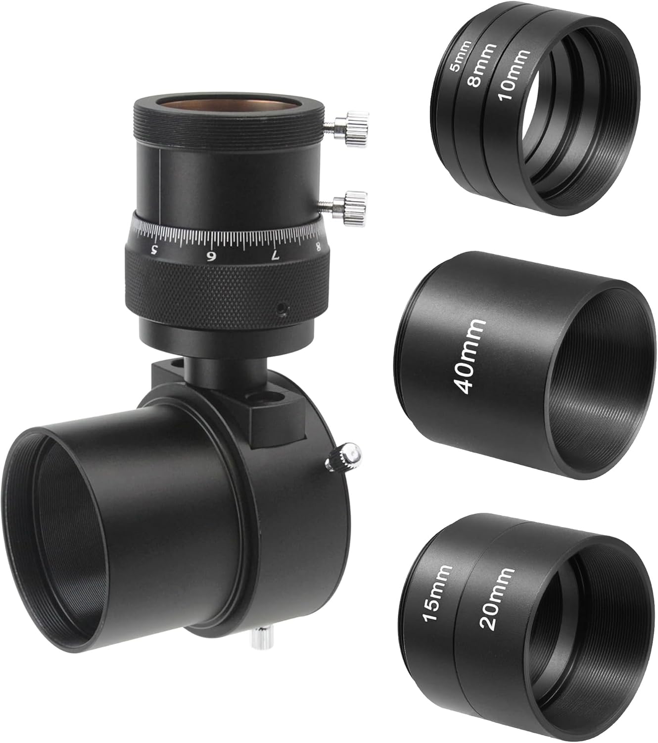 Astromania Off-Axis Guider with Micro-Focusing - for Successful Astronomy Photos Without A Guide Scope - Bundle with - T2-Extension Tube Kit 5 8 10 15 20 40mm