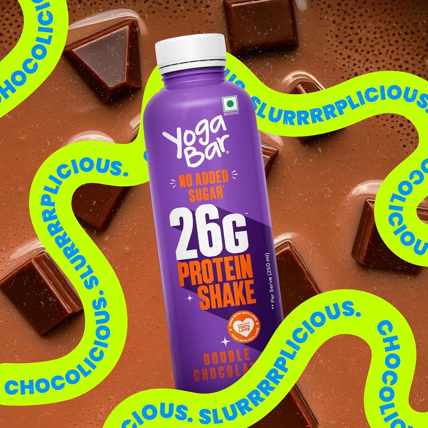 Yogabar 26g Protein Shake 250ml β Chocolate | High Protein Milkshake| No Added Sugar | Ideal for Mornings, Pre & Post Workout | Nutritious Energy Drink | 1 Bottle 4