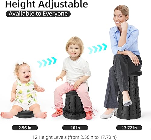 Miniatura 3 de Taburete plegable, silla plegable, silla portátil mejorada con capacidad de carga de 400 libras, taburete portátil para camping, pesca, senderismo,