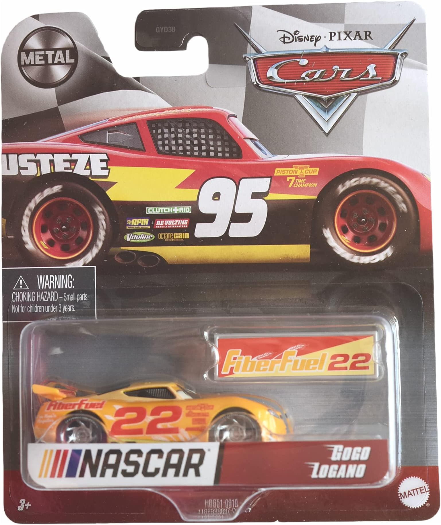 DisneyCars Gogo Logano, [Yellow] 1:55 Scale die cast