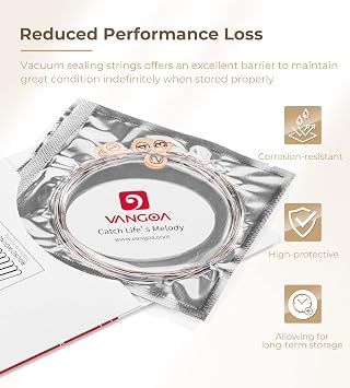 Vangoa Banjo Strings, Vacuum-sealed Packaging Duable Banjo Strings 5 String Set, 70/30 Bronze Stainless Steel, Medium 9-26