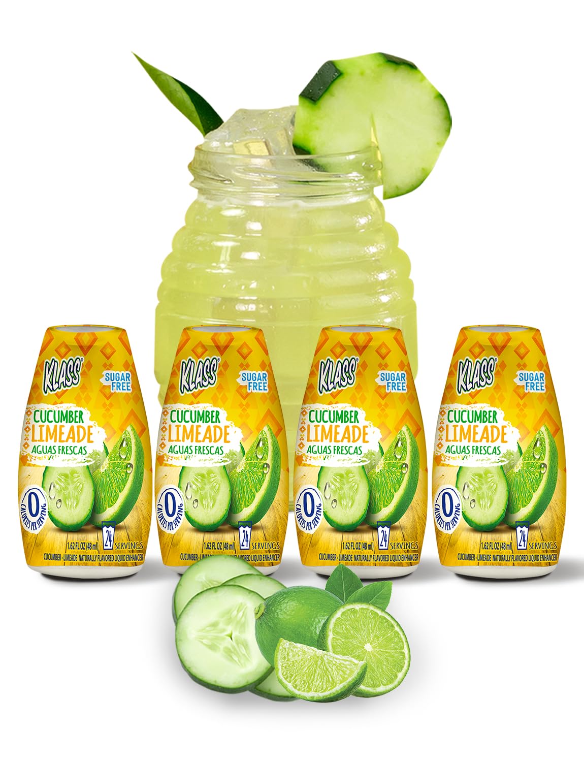 Klass Aguas Frescas Water Enhancers Variety Pack 1.62 ounces (Makes 24 servings each),4 Count (Pack of 2)