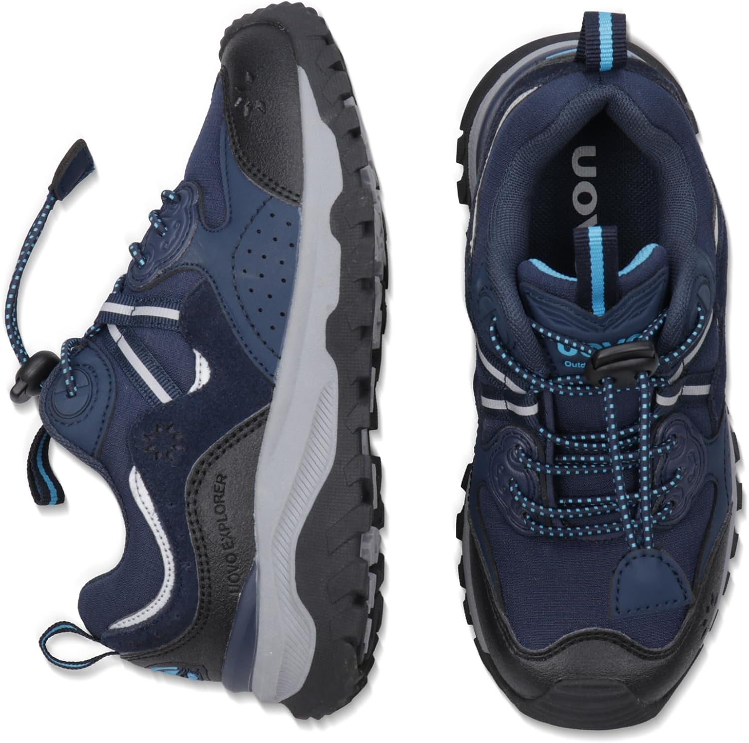 UOVO Boys Girls Hiking Shoes Kids Waterproof Running Trail Fashion Sneakers Breathable Lightweight Non-Slip Outdoor Walking Sports Shoe(Little/Big Kids)