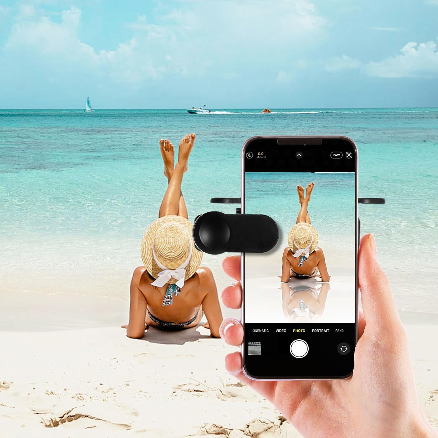 Artibetter Smartphone Camera Mirror Clip for Reflection Photography, Adjustable Angle Mobile Phone Selfie Accessories with Carrying Bag, Universal Clip for Travel and Video Shooting