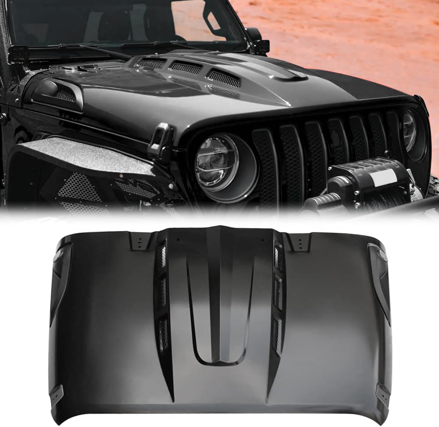 Hood Replacement Hood Heat Dispersion for 2018-2025 Jeep Wrangler JL&& 2020-2023 Gladiator JT