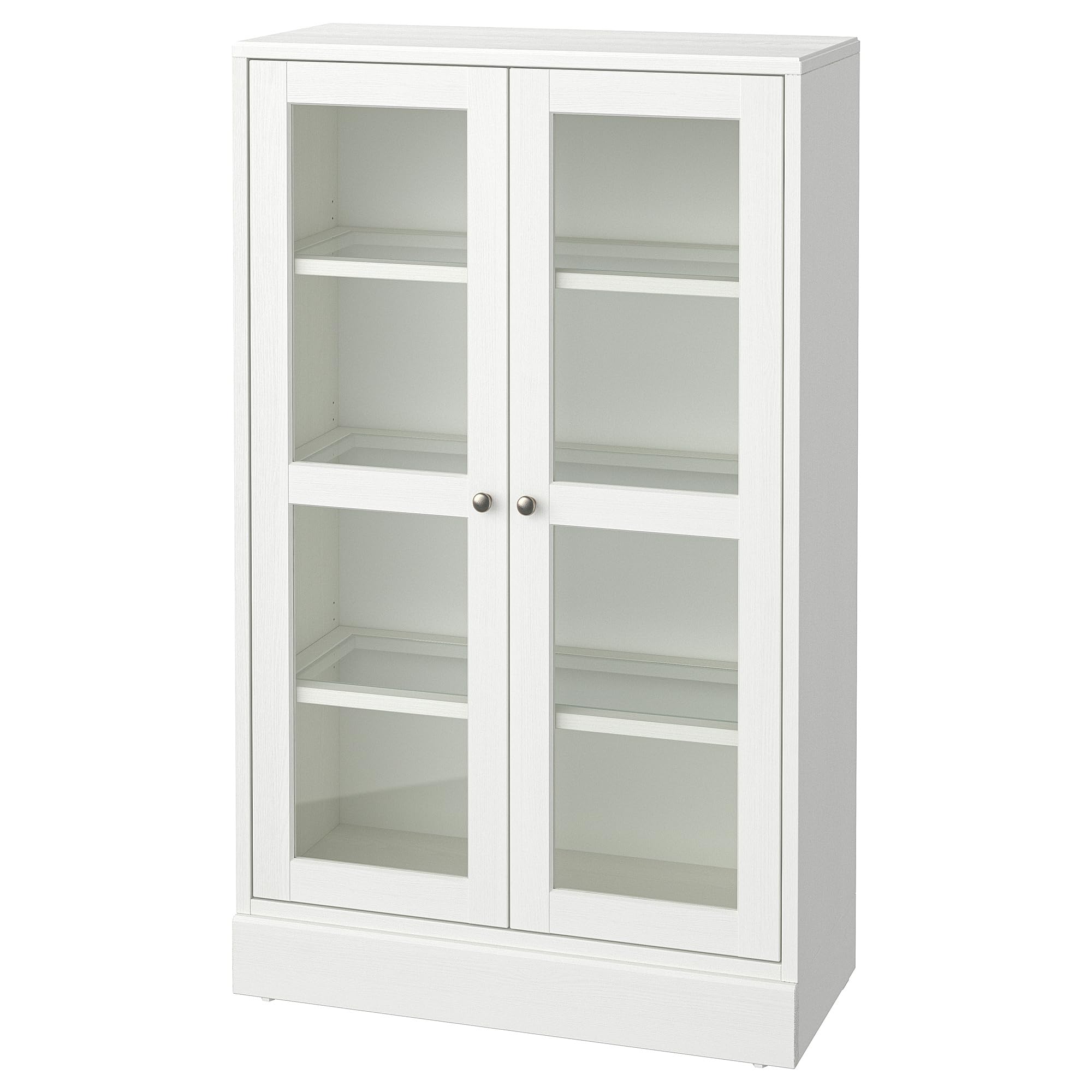ProTuning HAVSTA Armoire à portes vitrées avec plinthe, blanc/verre transparent, 81 x 37 x 134 cm