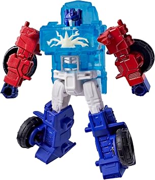 Transformers CYBERWORLD Optimus Prime Cyber Changers Energon Surge | 4-Inch Action Figure | Quick Change to Truck Mode | Robot Toys for Kids 6+