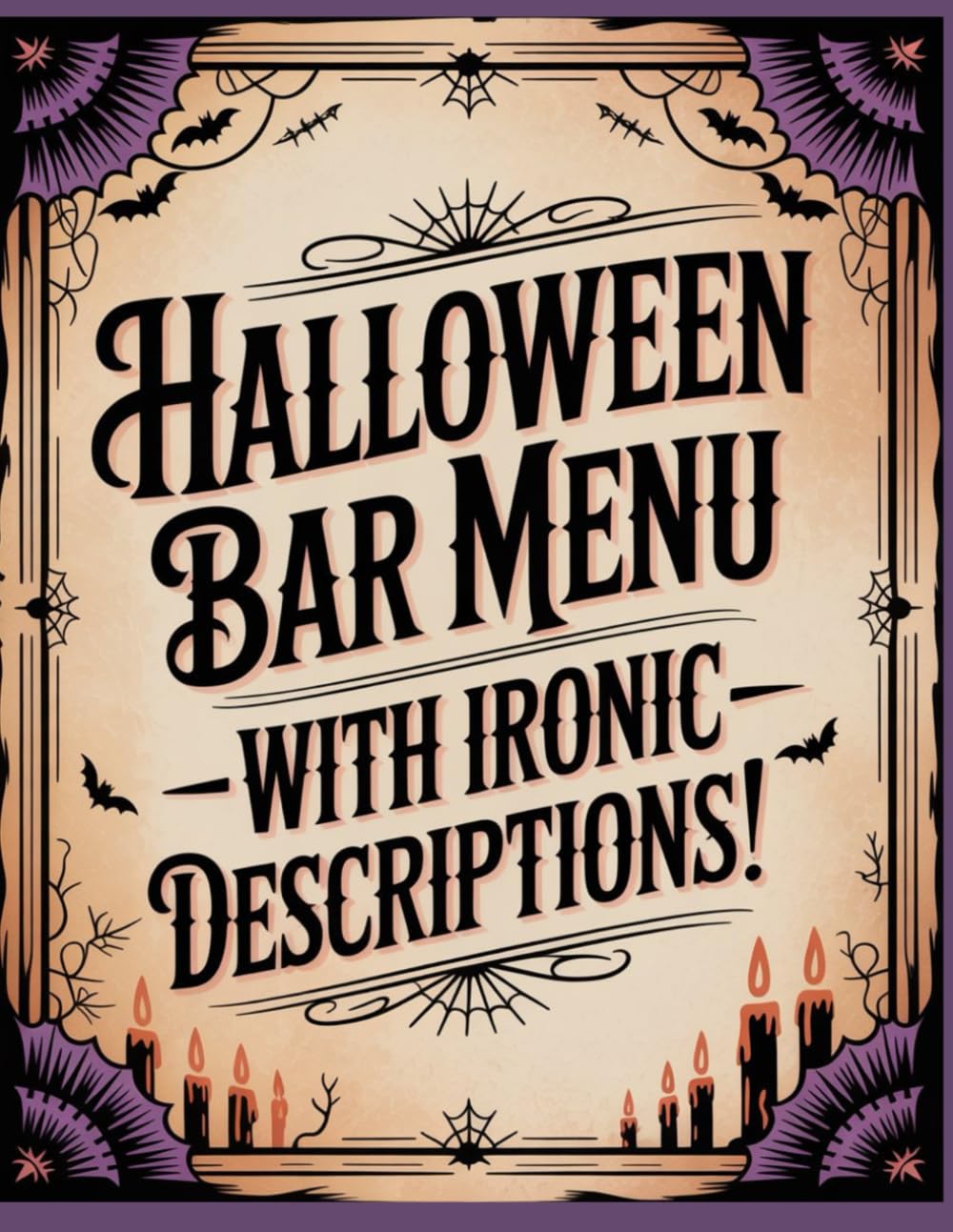 Menu de Bar Halloween avec Descriptions Irotiques : Cocktails de l'Au-delà
