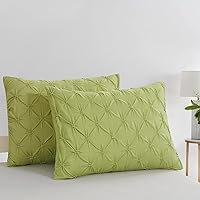 Vista 7 de Vaulia Fundas de almohada decorativas de microfibra ligera, diseño plisado, tamaño estándar (20 x 26), color blanco, paquete de 2