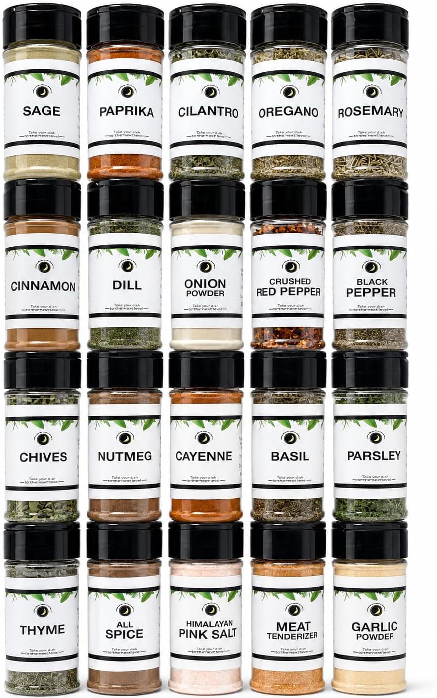- Premium | Basic Pantry Seasoning, Herb, Spice and Seasoned Salt Set | 20 Count | All Natural | Everything Your Spice Rack Needs! | Create Unique Flavors at Home!