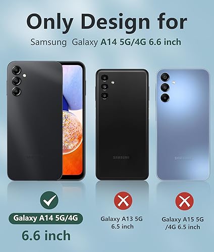 Miniatura 8 de FNTCASE Funda para Samsung Galaxy A14-5G Funda protectora de silicona a prueba de golpes con protector de pantalla integrado - Funda delgada de