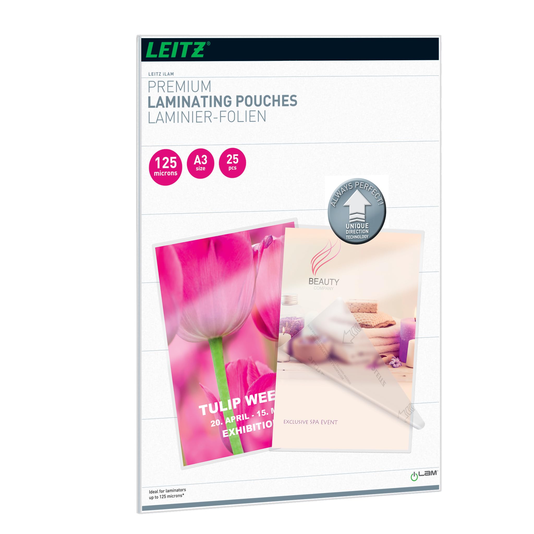 Leitz iLAM Premium Laminating Pouches with UDT A3 125 microns 74890000