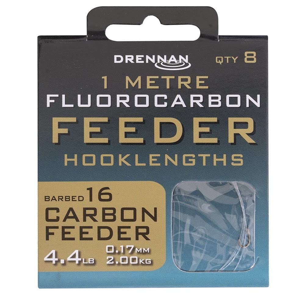 Drennan 1m Fluoro Feeder Carbon Feeder Rigs Barbed: 16